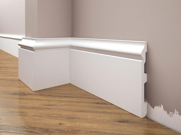 Plinta decorativa alba din polimer dur DP22