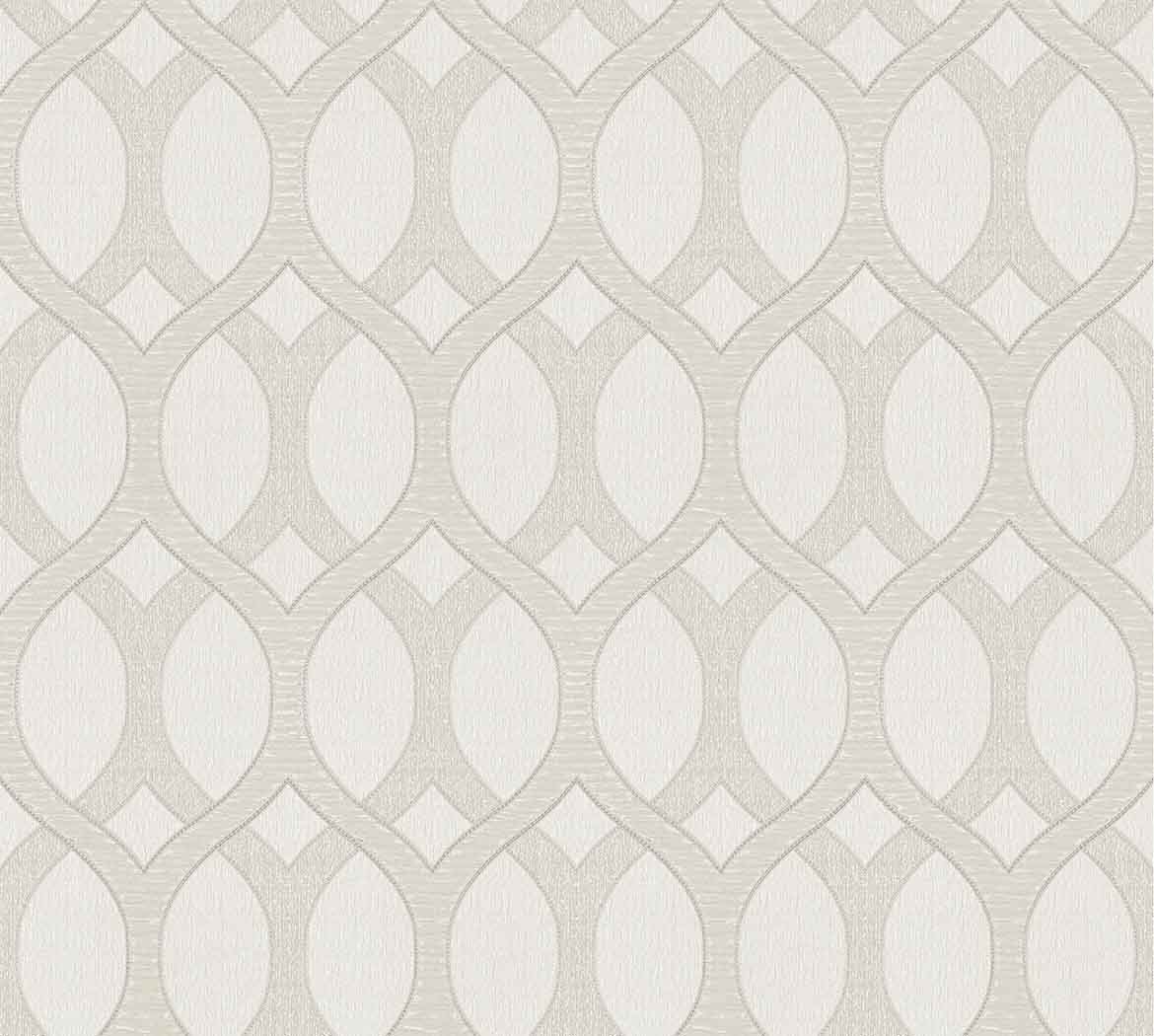 Tapet geometric gri deschis cu alb colectia Modern&Classic Design